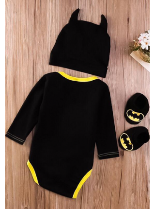 Комплект тройка для малыша бодик + шапочка + пинетки Бетмен